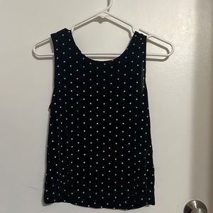 Positive Attitude Sheer Black With Polka Dot’s Women’s Tank Top, Size 8